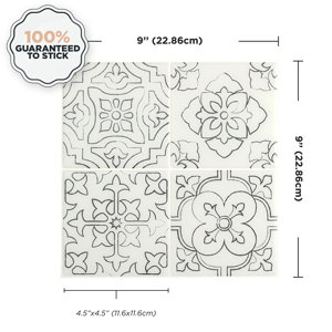 Smart Tiles Peel and Stick Gel Backsplash Tile Vintage 9" x 9" (Set of